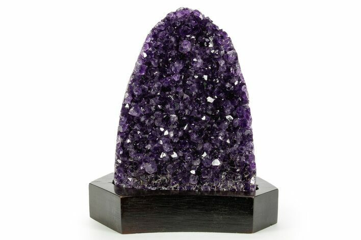 Deep Purple Amethyst Geode With Wood Base - Uruguay #364434